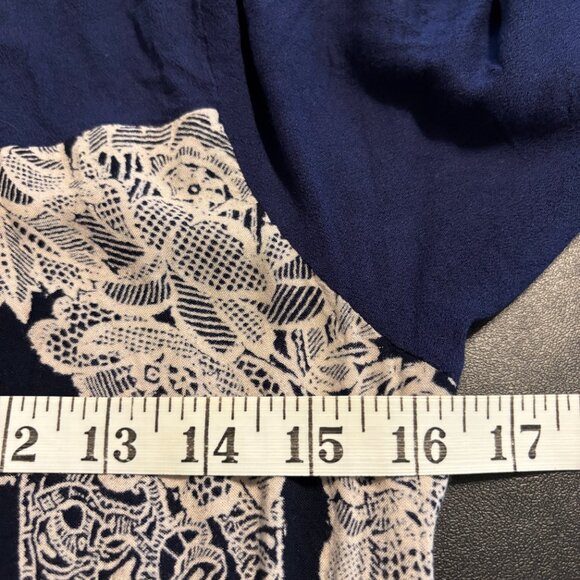 Neeru Kumar Navy & Ivory Patchwork Floral Dress Size Medium - Picture 6 of 10